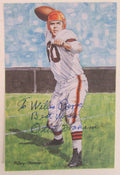 Otto Graham Browns HOF Autographed/Signed Goal Line Art Postcard 125378