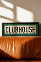 Framed Clubhouse Golf Art Scroll Sign