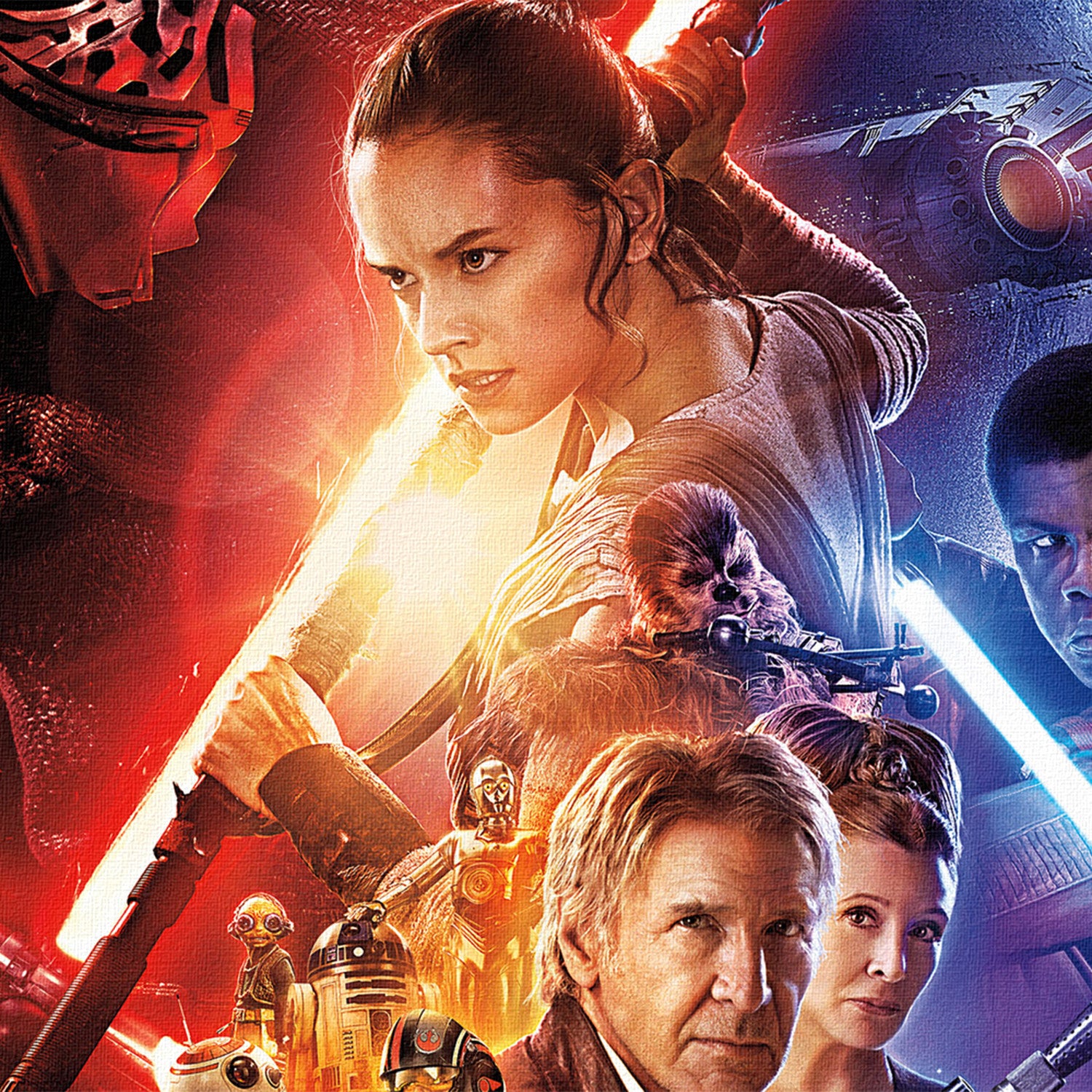 Star Wars Ep VII The Force Awakens // Official Poster // Framed Canvas