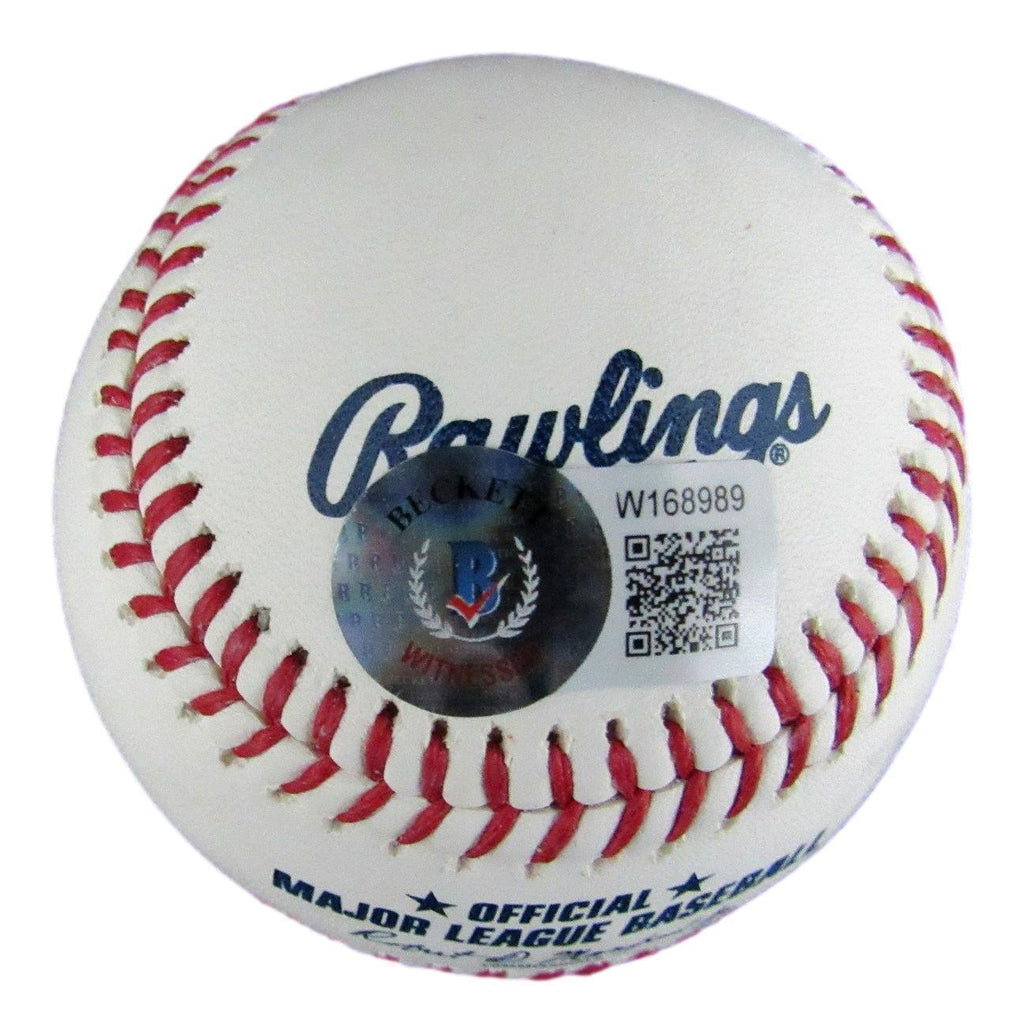 Dennis Martinez Autographed/Inscr El Presidente OML Baseball   Beckett 176896