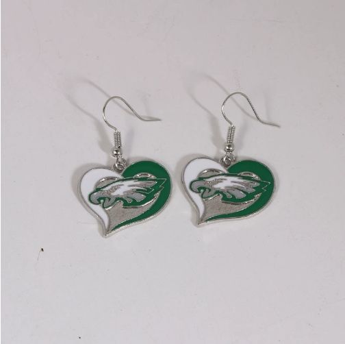 Football Team Logo Heart Earrings –  Game Day Accessories & Gift for Sports Fan