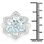 2.88 Carat Genuine Aquamarine .925 Sterling Silver Ring