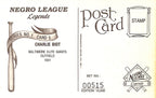 Charlie Biot Signed Negro League - Elite Giants 1991 Retort Post Card 181270