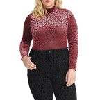 Rachel Rachel Roy Women s Plus Size Val Leopard Turtleneck Top Pink Size 1X