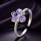 925 Sterling Silver Pavé Set CZ Enamel White Gold Plated Nano Opal Pendant Ring