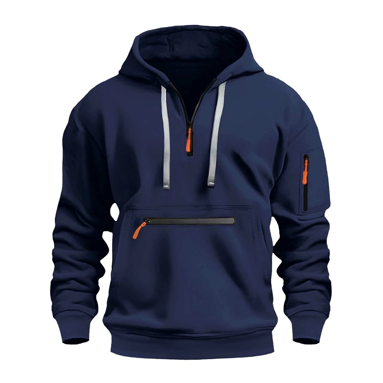 Quarter-Zip Utility Hoodie // Navy Blue