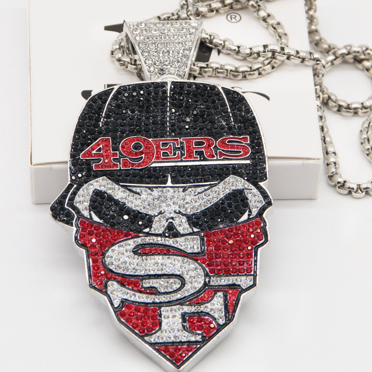 Newest Sports Team Logo Bandit Skull  Pendant Necklace – Iced Out Hip Hop Jewelry for True Fans