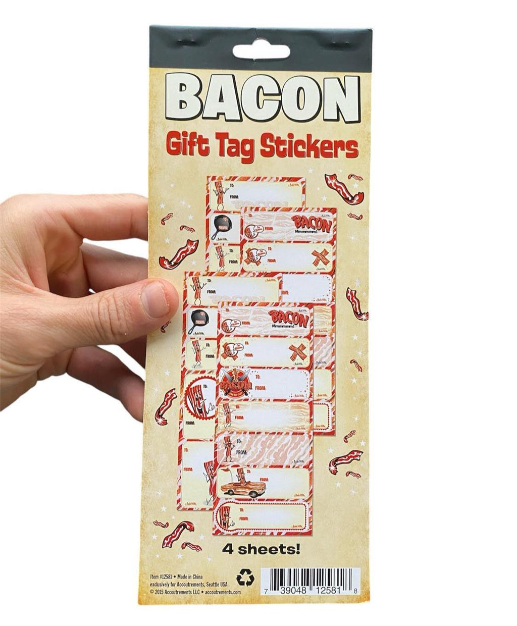 MR. BACON GIFT TAG STICKERS - Wrapping Paper Name Tags - Archie McPhee