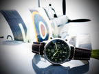R6753 - Our Spitfire R6753 Tribute - Stainless Steel, Brush Finish, Brown Leather Band