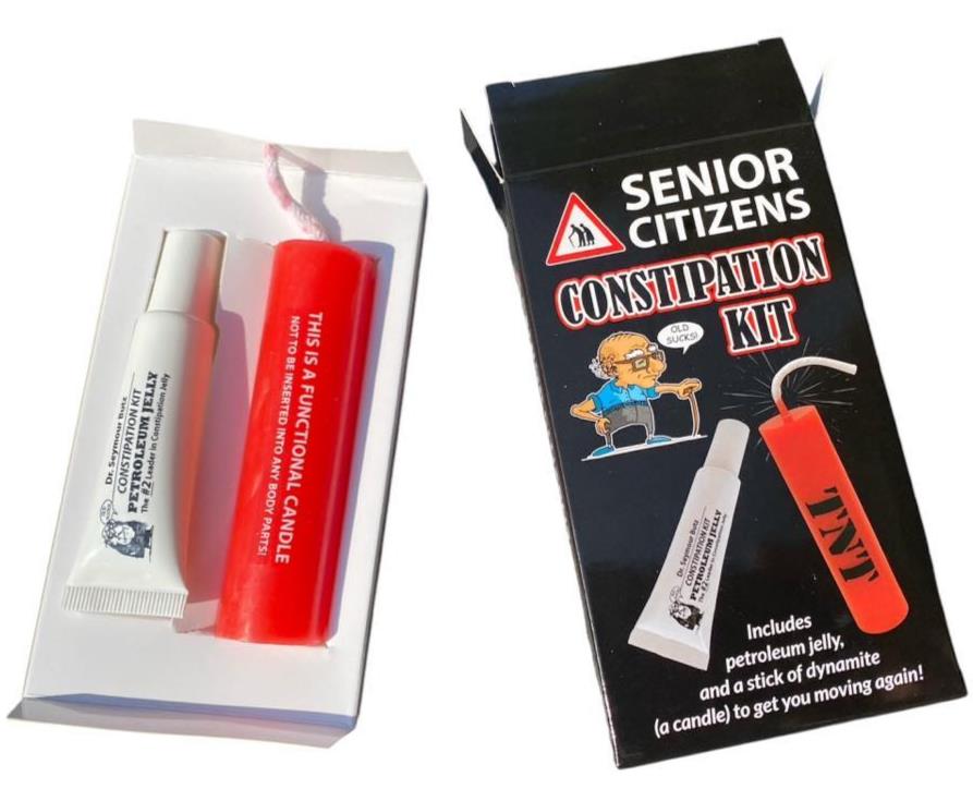 Senior Citizens Constipation Kit - Over the Hill - Old Birthday Gag Joke Gift