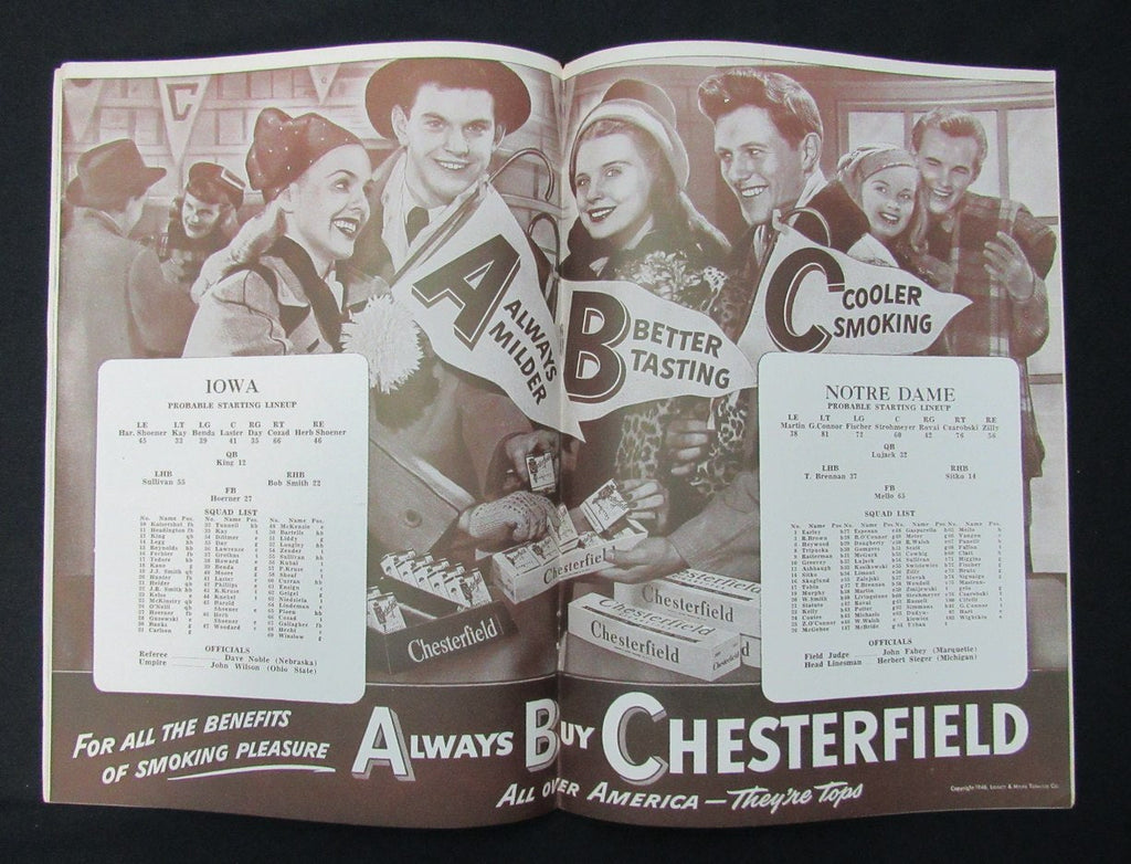 10/26/1946 Notre Dame vs. Iowa College Program 185925