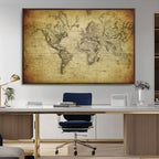 Push Pin World Map Canvas Print | Travel Tracker Wall Art