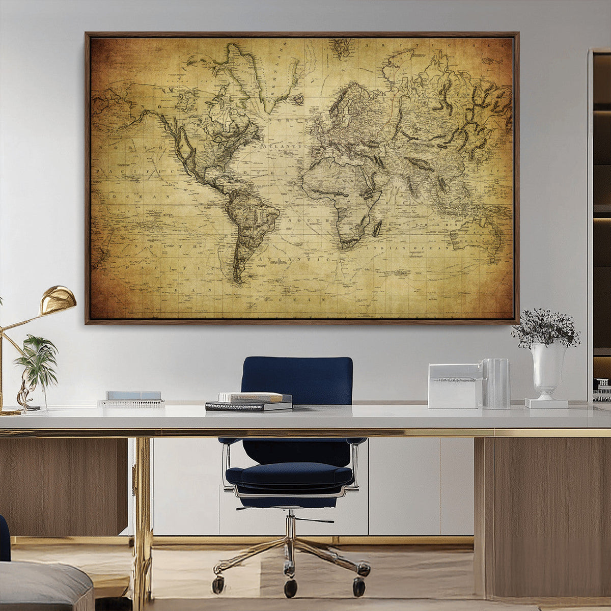 Push Pin World Map Canvas Print | Travel Tracker Wall Art