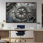 Ship Steering Wheel Vintage Wall Art Canvas Print