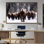 Bison Wall Art Canvas Print, Bison Herd Canvas Wall Art