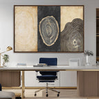 Tree Rings Canvas Wall Art Print, Minimalist Natural History in Modern Decor