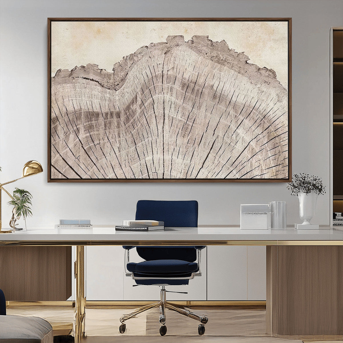 Tree Ring Wall Art Triptych, Rustic Wood Ring Canvas Print