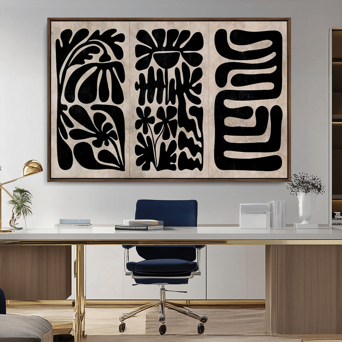 Canvas Print Wall Art Abstract Art Boho, Framed Boho Art