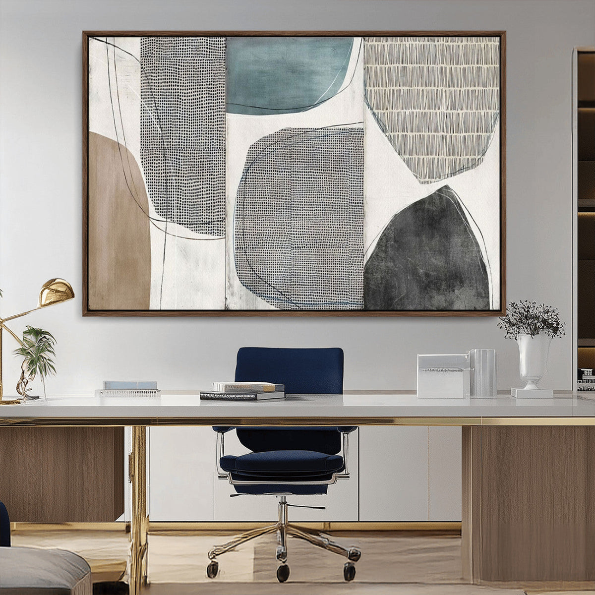 Canvas Print Wall Art Abstract Art Boho, Framed Boho Decor