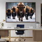 Buffalo Wall Art Canvas Print, American Bison Herd Wall Art