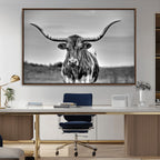 Texas Longhorn Cow Wall Art, Texas Longhorn Canvas, Cattle