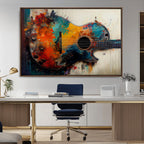 Abstract Guitar Wall Art Canvas | Vibrant Music-Inspired Art for Living Room or Studio