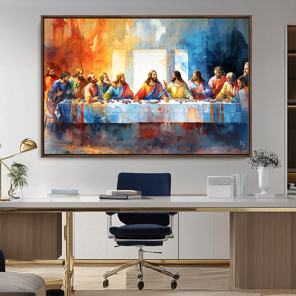 Abstract Watercolor The Last Supper Wall Art