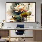 Lotus Flower Watercolor Canvas Print | A Symbol of Serenity and Growth in Soft Watercolors