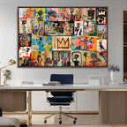 Abstract Art Collage Wall Art Canvas Print, Urban Graffiti Style