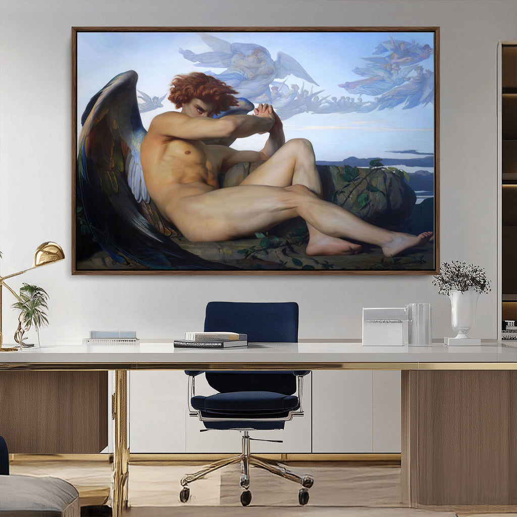Fallen Angel Wall Art Canvas Print, Alexandre Cabanel Classic Art Reproduction