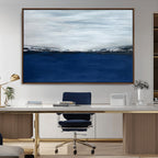 Navy Blue Abstract Wall Art Canvas Print