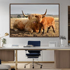 Highland Cow Canvas Wall Art Animal Print for Farm House Decor