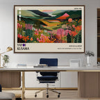 Yayoi Kusama Abstract Print, Vibrant Floral Mountain Art
