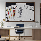 Poker Wall Art - Playing Cards Canvas Wall Art Print - Ace of Spades and Royal Flush Design
