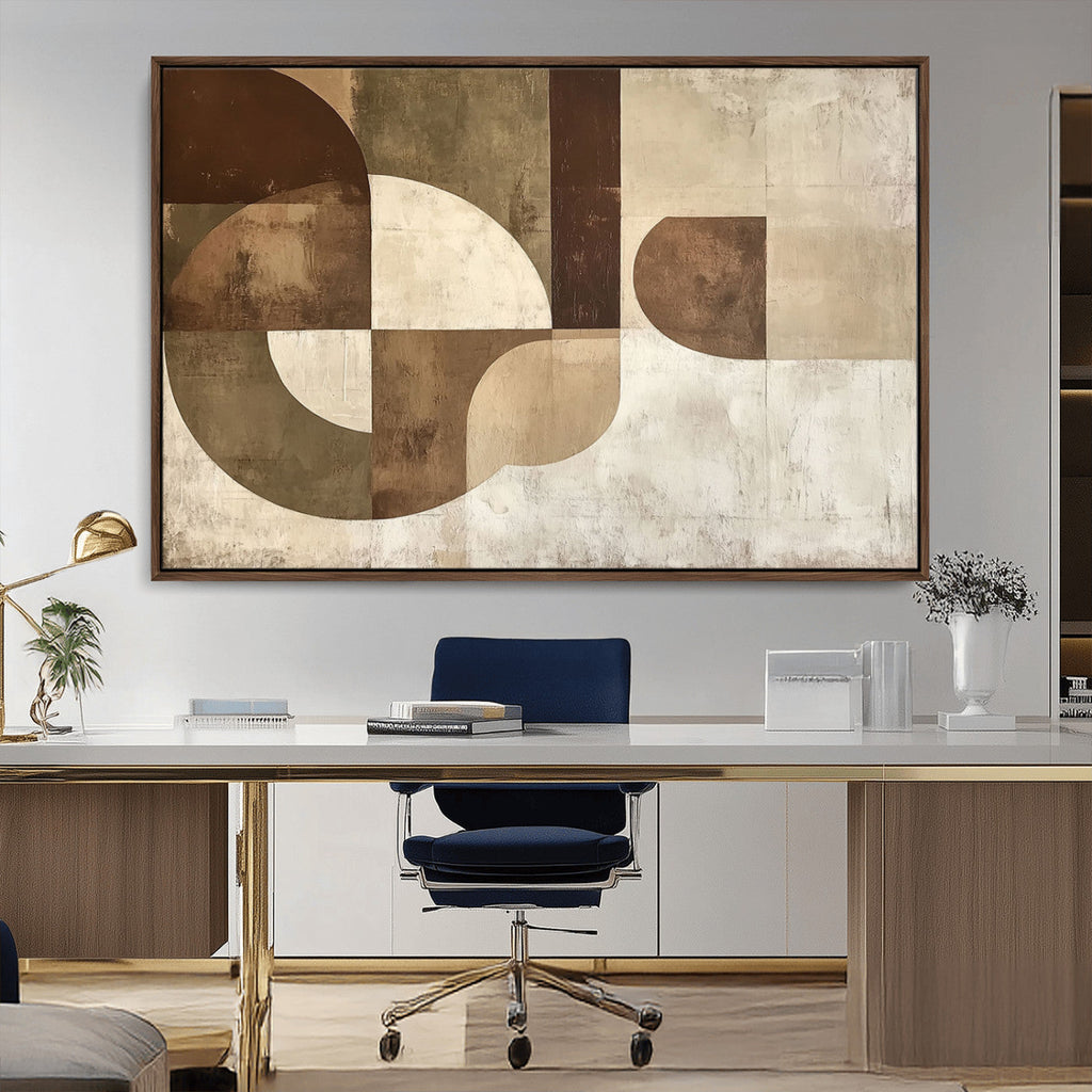 Wabi Sabi Geometric Wall Art | Abstract Modern Minimalist Canvas Print