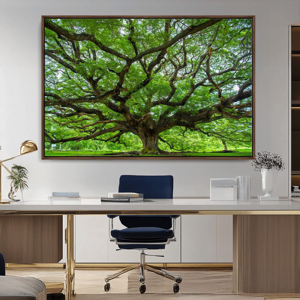 Ancient Tree Wall Art Canvas Print, Framed Sprawling Branches