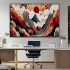 Abstract Mountain Wall Art Canvas Print | Vibrant Stylized Landscape