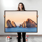 El Arco Wall Art Canvas Print, Framed Cabo San Lucas Ocean Arch Coastal Art