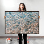Clear Water Wall Art Canvas Print | Framed Sunlit Ocean Ripples