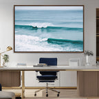 Ocean Swell Wall Art Canvas Print, Framed Surf Waves and Blue Water Scene