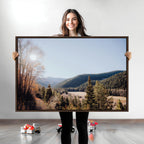 Rustic Landscape Wall Art Canvas Print, Serene Valley Scene