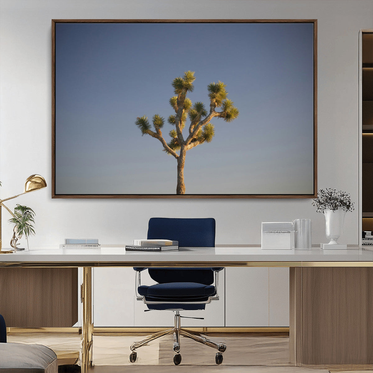 Joshua Tree Wall Art Canvas Print, Framed Southwestern Desert Landscape