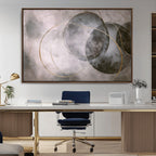 Abstract Grey Gold Wall Art | Modern Geometric Canvas