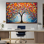 Vibrant Tree of Life Canvas Wall Art | Colorful Abstract Nature