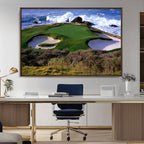 Ocean Cliff Golf Course Wall Art Canvas Print, Waves Crashing, Coastal Golf Landscape