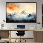 Warm Clouds Abstract Mountain Wall Art Canvas Print