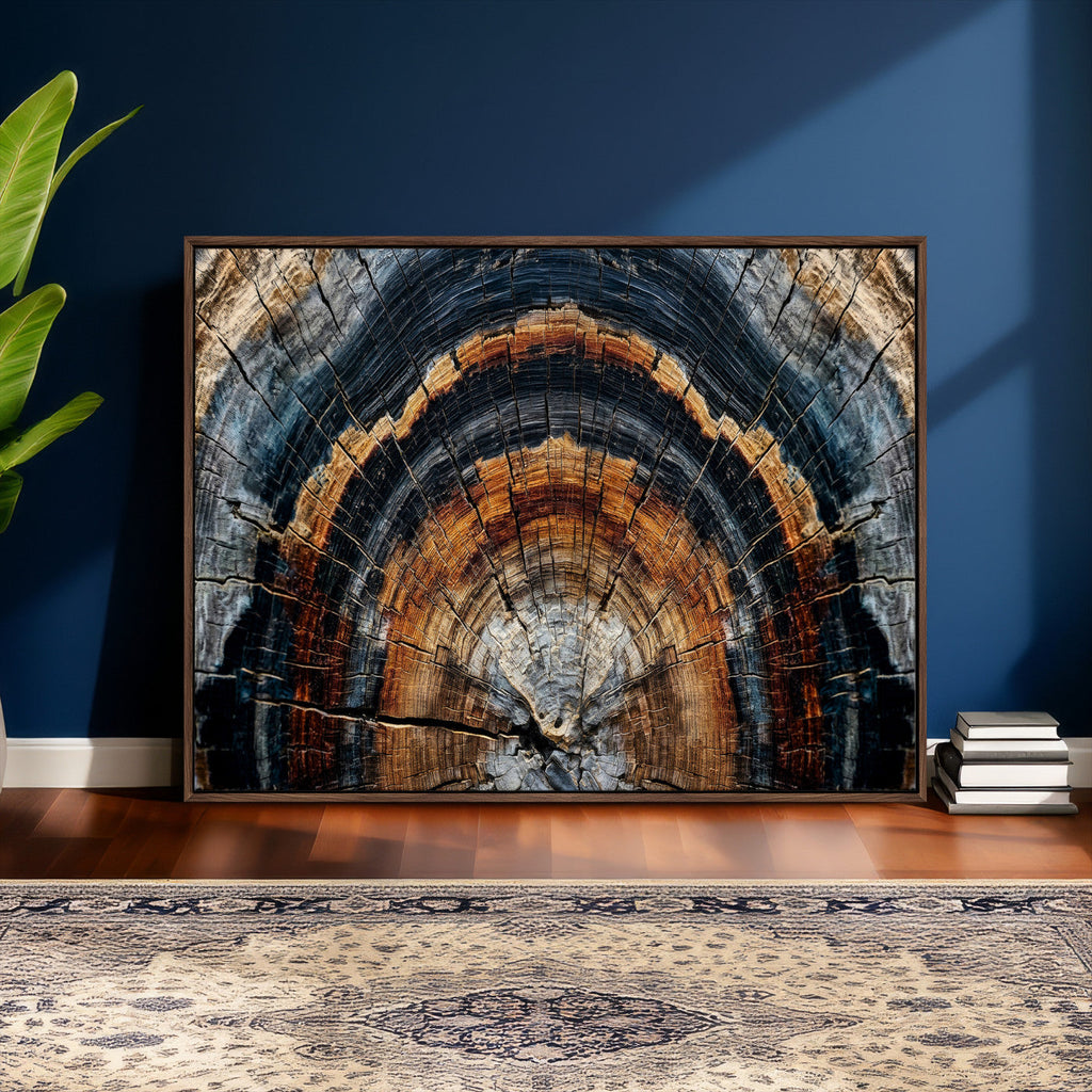 Abstract Wood Grain Canvas Print, Tree Ring Pattern Wall Art, Extra Large Living Room Wall Decor