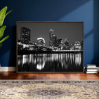 Austin Skyline Wall Art Canvas Print, Austin Downtown Night Cityscape