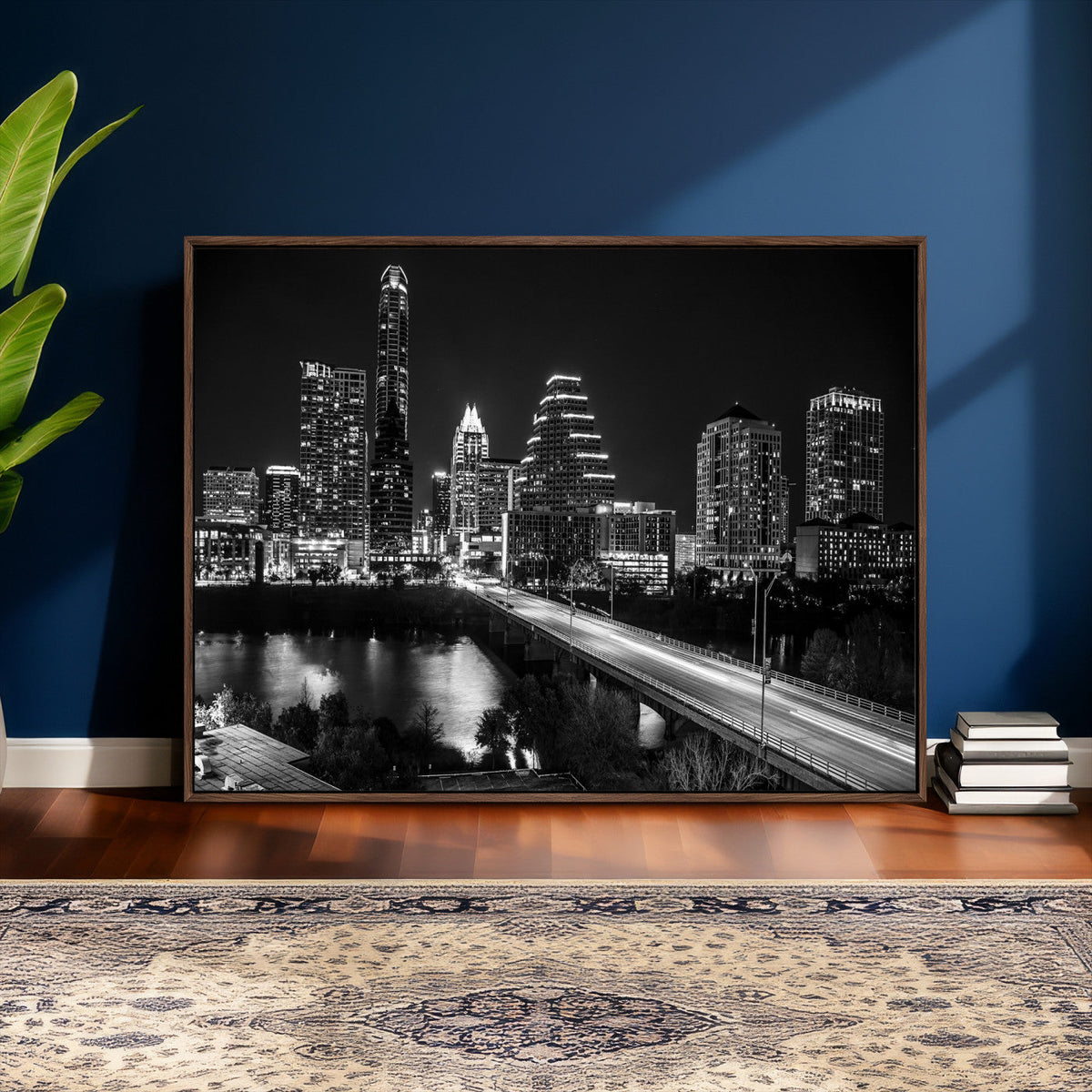 Austin Skyline Wall Art Canvas Print, Austin Downtown Night Cityscape