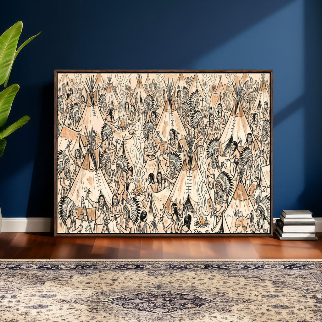 Native American Indian Wall Art Canvas Print